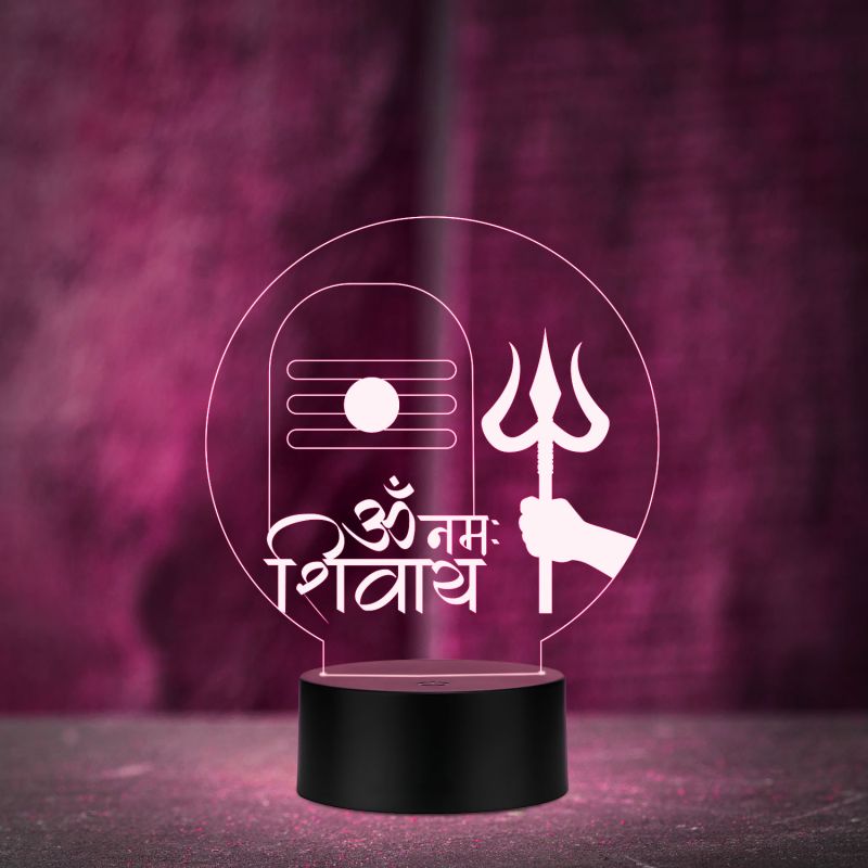 Om Namah Shivay Shivling Night lamp with 16 Color Changing Light Temple, Home Decor